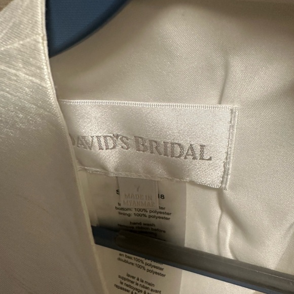 David's Bridal Ivory Satin Flower Girl Gown - Picture 6 of 6